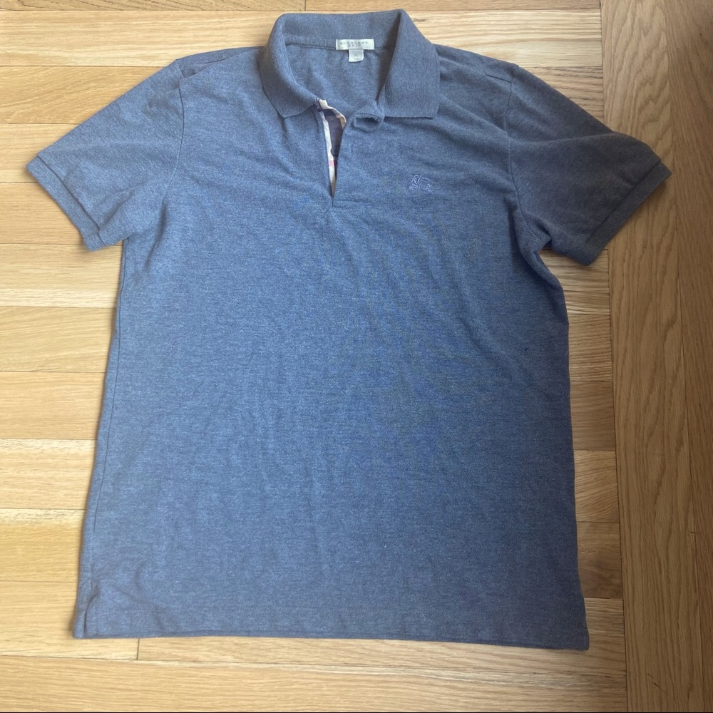 Burberry men’s gray polo tee